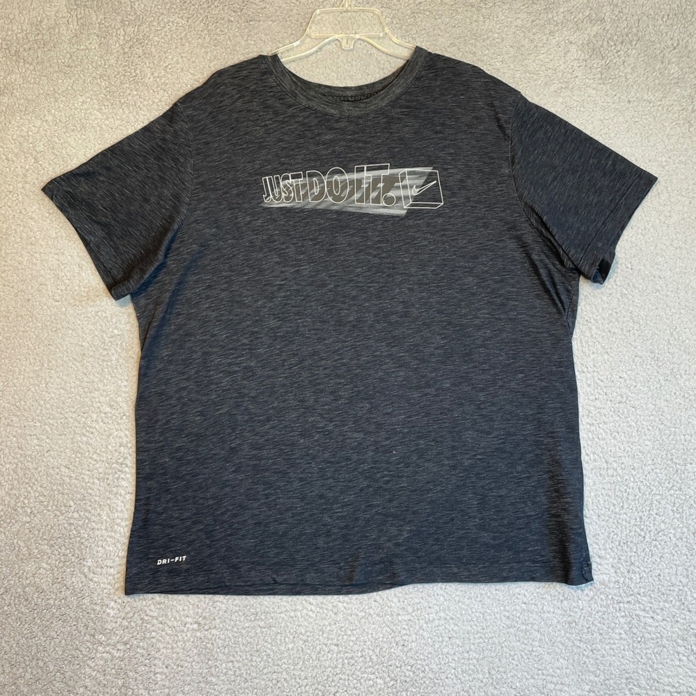 Nike Dri-FIT T-Shirt XXL Just Do It Gray Athletic Training Tee